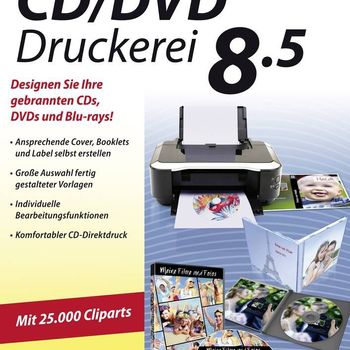Product image of the product “Markt & Technik CD/DVD Druckerei 8.5 gold Edition full version, 1 license Windows Multimedia-Software, Etikettendruck-Software ”