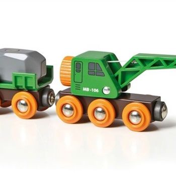 Artikelbild des Artikels “Brio 33698002 Grüner Kranwagen mit Anhänger “
