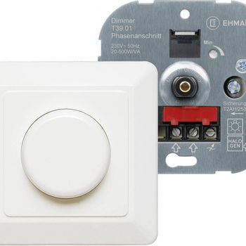 Immagine del prodotto “Ehmann 3960c0120 incasso Dimmer adatto per lampada: Glühlampe, Halogenlampe Rein bianco ”