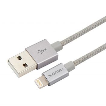 Artikelbild des Artikels “nevox Lightning USB Datenkabel MFi Nylon geflochten 1M - silbergrau “