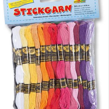 Product image of the product “Vedes Stickgarn 52 Docken à 8m in 26 Farben ”