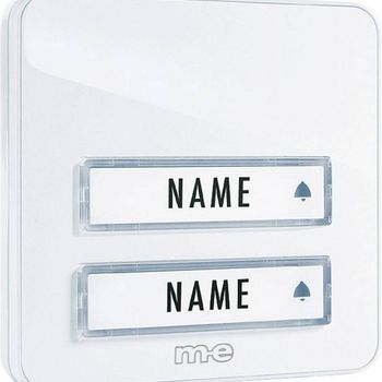 Artikelbild des Artikels “M-e modern-electronics KTA-2W Klingelplatte mit Namensschild 2fach Weiß 12 V/1A “