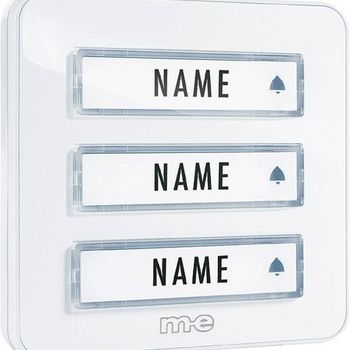 Artikelbild des Artikels “M-e modern-electronics KTA-3W Klingelplatte mit Namensschild 3fach Weiß 12 V/1A “