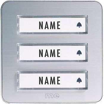 Artikelbild des Artikels “M-e modern-electronics KTA-3 A/S Klingelplatte mit Namensschild 3fach Silber 12 V/1A “