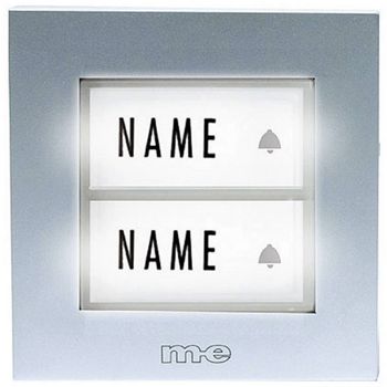 Artikelbild des Artikels “M-e modern-electronics KTB-2 S Klingeltaster mit Namensschild 2fach Silber 12 V/1A “