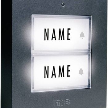 Artikelbild des Artikels “M-e modern-electronics KTB-2A Klingelplatte mit Namensschild 2fach Anthrazit 12 V/1A “