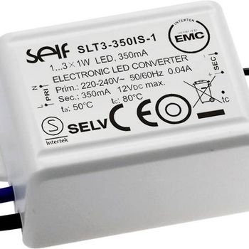 Product image of the product “Self Electronics SLT3-350IS-1 LED-Treiber Konstantstrom 3.15W 350mA 3.0 - 9.0 V/DC Möbelzulassung, not dimmbar, Überlastschutz ”