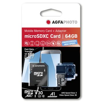Immagine del prodotto “AgfaPhoto 10616 memoria flash 64 GB MicroSDHC UHS-I Classe 10 ”