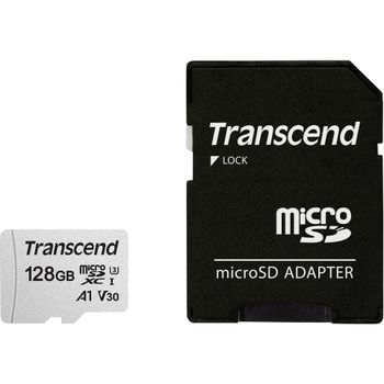 Immagine del prodotto “Transcend TS128GUSD300S-A memoria flash 128 GB MicroSDXC NAND Classe 10 ”