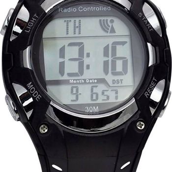 Image du produit “EUROTIME Funk braceletuhr 1681987 (Ø x H) 40mm x 16mm noir/argent boitematerial=plastique Material (bracelet)=plastique ”