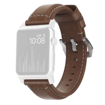 Artikelbild des Artikels “Nomad Strap NM1A4RST00 traditional Leather Brown / Connector Silver für Apple Watch 42mm 44mm “