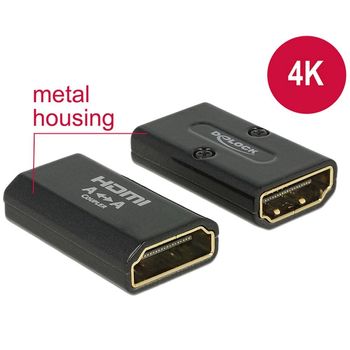 Artikelbild des Artikels “Delock 65659 HDMI Adapter [1x HDMI-Buchse - 1x HDMI-Buchse] Schwarz “