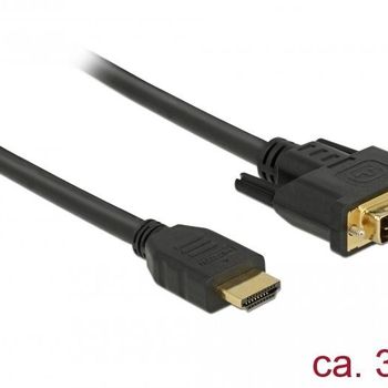 Product image of the product “DeLOCK 85655 video cable adapter 3 m HDMI Type A (Standard) DVI Black ”