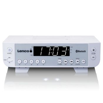 Image du produit “Lenco KCR-100 Horloge Numérique Blanc ”