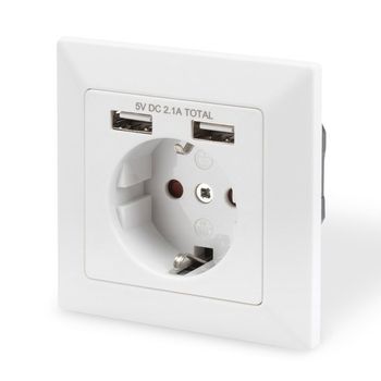 Product image of the product “Digitus DA-70613 concealed installation-Steckdose with USB white ”