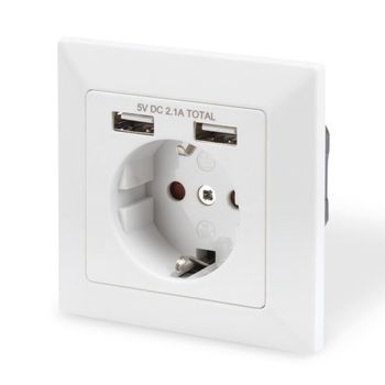 Product image of the product “Digitus DA-70613 concealed installation-Steckdose with USB white ”
