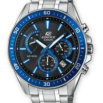 Artikelbild des Artikels “Casio Chronograph Armbanduhr EFR-552D-1A2VUEF (L x B x H) 53 x 47 x 12.3mm Silber-Blau Gehäusematerial=Edelstahl Material “