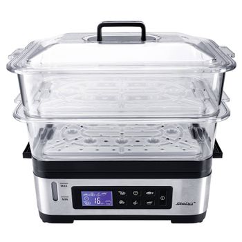 Artikelbild des Artikels “Steba DG 2 Elektronischer Dampfgarer, variabler Garraum (3 - 6 Liter), BPA-frei, inkl. Reiseinsatz, LCD-Display mit 5 Automatikprogrammen, 30 Min Timer mit Signalton und Endabschaltung “
