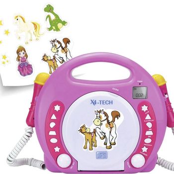 Immagine del prodotto “X4 Tech Bobby Joey Kinder CD-Player CD, SD, USB incl. microfono Pink ”