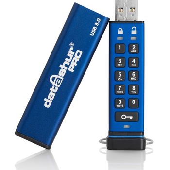 Product image of the product “iStorage datAshur PRO 64 GB | Secure Flash Drive | FIPS 140-2 Level 3 Certified| NLNCSA DEP-V Certified | NATO Restricted Certified |AES-XTS 256-bit Hardware Encryption | PIN protected | Dust/Water Resistant ”