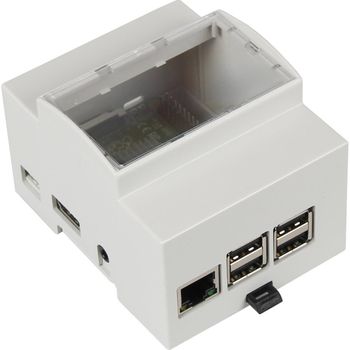 Artikelbild des Artikels “Raspberry Pi® Joy-it rb-case+07 SBC-Gehäuse Passend für (Entwicklungskits): zur Hutschienenmontage Grau “