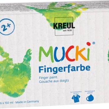 Product image of the product “KREUL MUCKI washable finger paint Black, Blue, Green, Red, White, Yellow ”