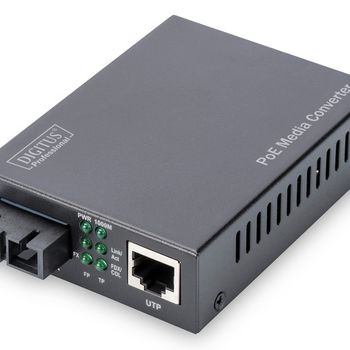 Product image of the product “Digitus Gigabit PoE media converter, RJ45 / SC, MM, PSE ”