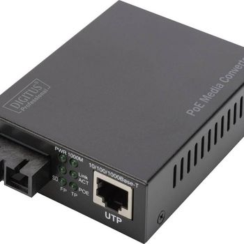 Product image of the product “Digitus Gigabit PoE media converter, RJ45 / SC, MM, PSE ”
