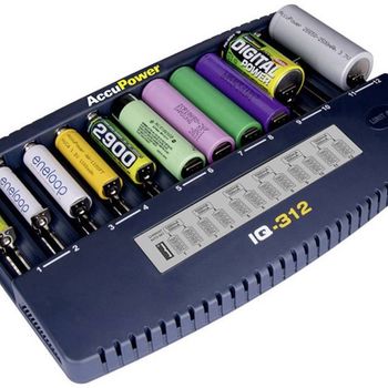 Immagine del prodotto “AccuPower IQ312 Rundzellen-Ladegerät NiCd, NiMH, LiIon 10340, 10350, 10440, 10500, 12500, 12650, 13500, 13650, 14500, 14650 ”