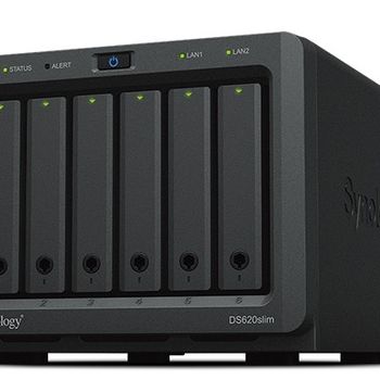 Product image of the product “Synology DiskStation DS620SLIM NAS/storage server Desktop Intel® Celeron® J3355 2 GB DDR3L 0 TB DiskStation Manager Black ”