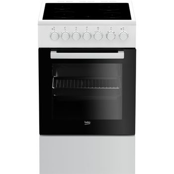 Beko FSM57100GW cooker Freestanding cooker Electric Ceramic Black, White 