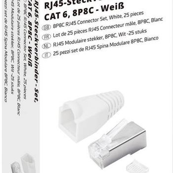 QUADRIOS Set di connettori RJ-45 Cat 6 1906C171, spina dritta