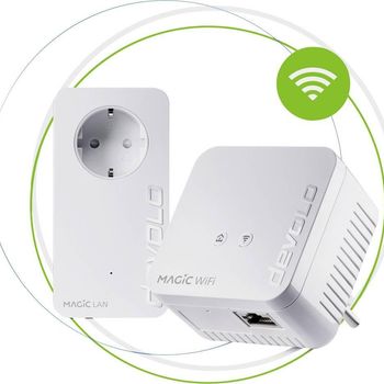 Immagine del prodotto “Devolo Magic 1 WiFi mini Starter Kit 1200 Mbit/s Collegamento ethernet LAN Wi-Fi Bianco 2 pz ”
