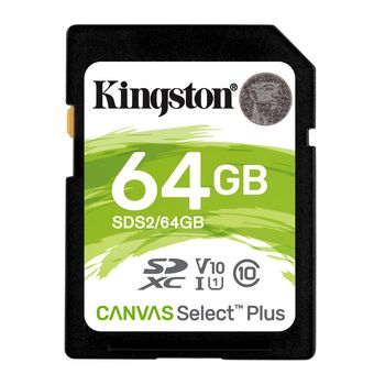 Image du produit “Kingston Technology Carte SDXC Canvas Select Plus 100R C10 UHS-I U1 V10 de 64 Go ”
