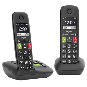 Product image of the product “Gigaset E290A Duo Analog/DECT telephone Caller ID Black ”