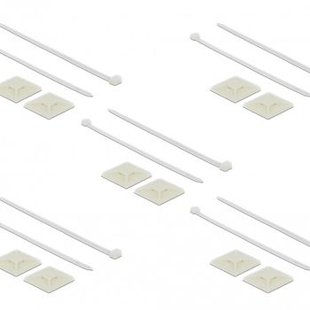 Image du produit “Delock Befestigungssockel 40 x 40 mm avec Kabelbinder L 250 x B 7,2 mm blanc ”