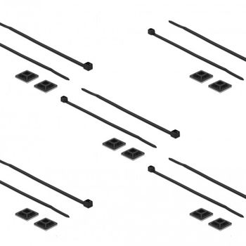 Image du produit “Delock Befestigungssockel 20 x 20 mm avec Kabelbinder L 200 x B 2,5 mm noir ”