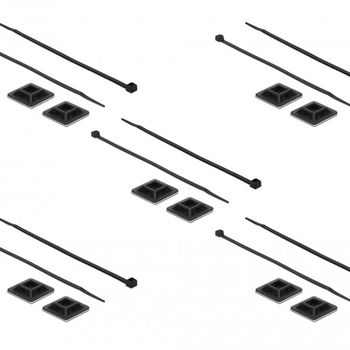 Product image of the product “DELOCK Befestigungssockel 25 x 25 mm with Kabelbinder black ”