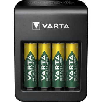 Immagine del prodotto “Varta LCD Plug charger+ AA & AAA ((Batterie ricaricabili NiMH incl. 4x AA 2100 mAh accu), nero ”