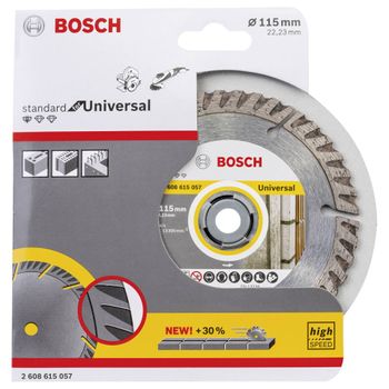 Product image of the product “Bosch Accessories 2608615057 Standard for Universal Speed Diamanttrennscheibe Durchmesser 115mm Bohrungs-Ø 22.23mm Beton ”