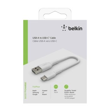 Product image of the product “Belkin CAB001BT0MWH USB cable 0.15 m USB A USB C White ”