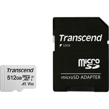 Artikelbild des Artikels “Transcend Premium 300S microSDXC-Karte 512 GB Class 10, UHS-I, UHS-Class 3, v30 Video Speed Class, A1 Application Performance Class inkl. SD-Adapter “