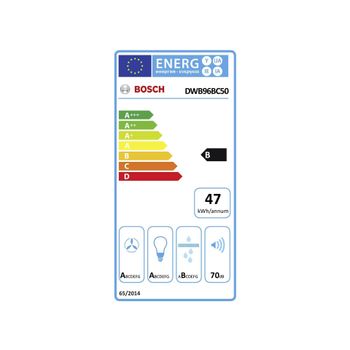 Imagen del producto “Bosch Serie 2 DWB96BC50 campana De pared Acero inoxidable A 590 m³/h ”