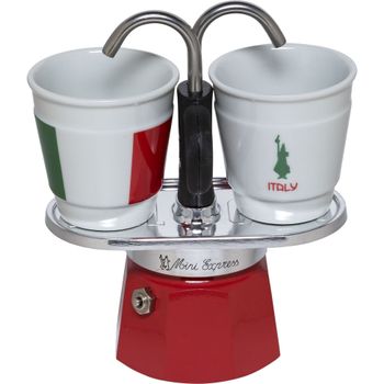 Immagine del prodotto “Bialetti Mini Express - Espressokocher-Set - rosso + 2 Becher in Italia-Design ”
