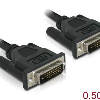 Image du produit “DeLOCK DVI 24+1 Cable 0.5m male/male câble DVI 0,5 m DVI-D Noir ”