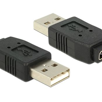 Immagine del prodotto “DeLOCK Gender Changer mini USB-B 5-pin USB-A Nero ”