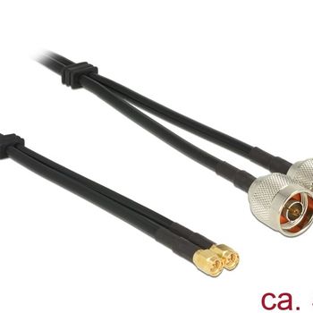 Product image of the product “DeLOCK 89467 coaxial cable RG-58 5 m 2 x N plug 2 x SMA plug Black ”