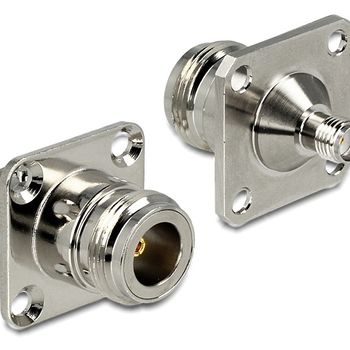 Image du produit “DELOCK HF adaptateur N-Buchse -> SMA-Buchse á Einbau 30,5 ”