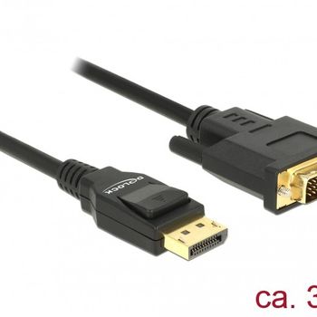 Image du produit “DeLOCK 85314 câble vidéo et adaptateur 3 m DisplayPort DVI-D Noir ”