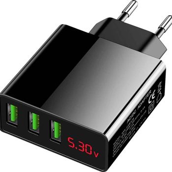 Product image of the product “Eaxus USB charger 3-Fach USB charger 45W 3x USB-A black Schnellladegerät ”